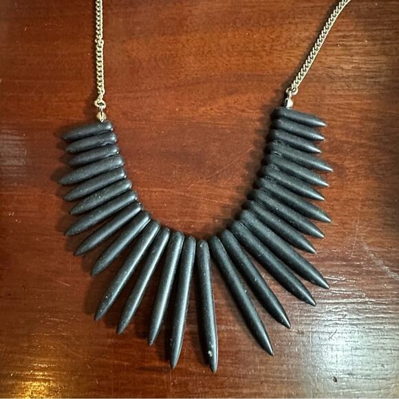 Robyn Rhodes Necklace Esta Black Spike Chain Casual Choker Bib Bohemian Boho - Picture 5 of 8